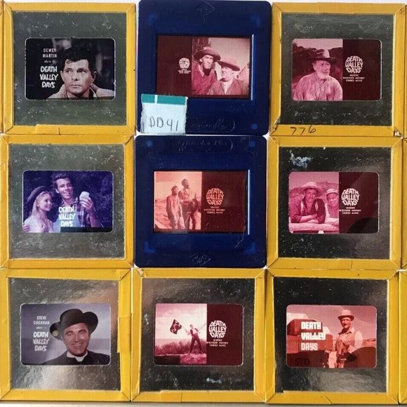 15 Old 1960’s Death Valley Days ORIGINAL TV SHOW GLASS  COLOR SLIDE 2” X 2”  Lot - Picture 1 of 1
